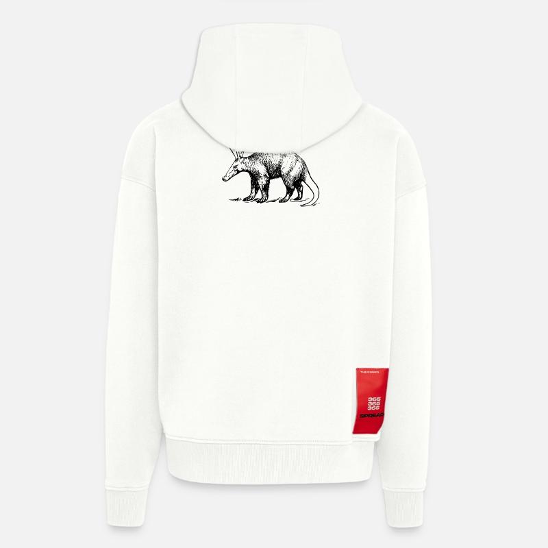 aardvark erdferkel3 - Zip Hoodie - made by SPREAD - OFF WHITE