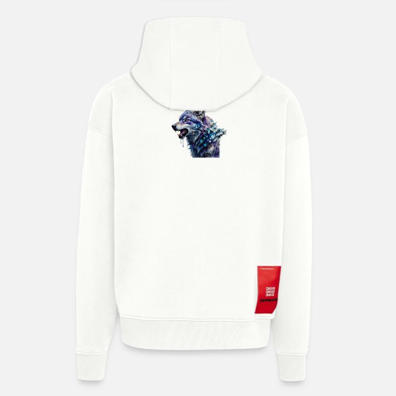 Loup Alpha - Veste à capuche bio épaisse oversize fabriqué en UE - OFF WHITE