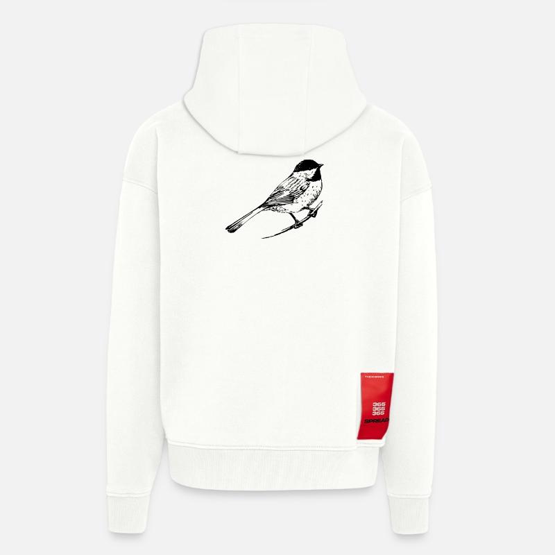 b i r d560 - Zip Hoodie - made by SPREAD - OFF WHITE