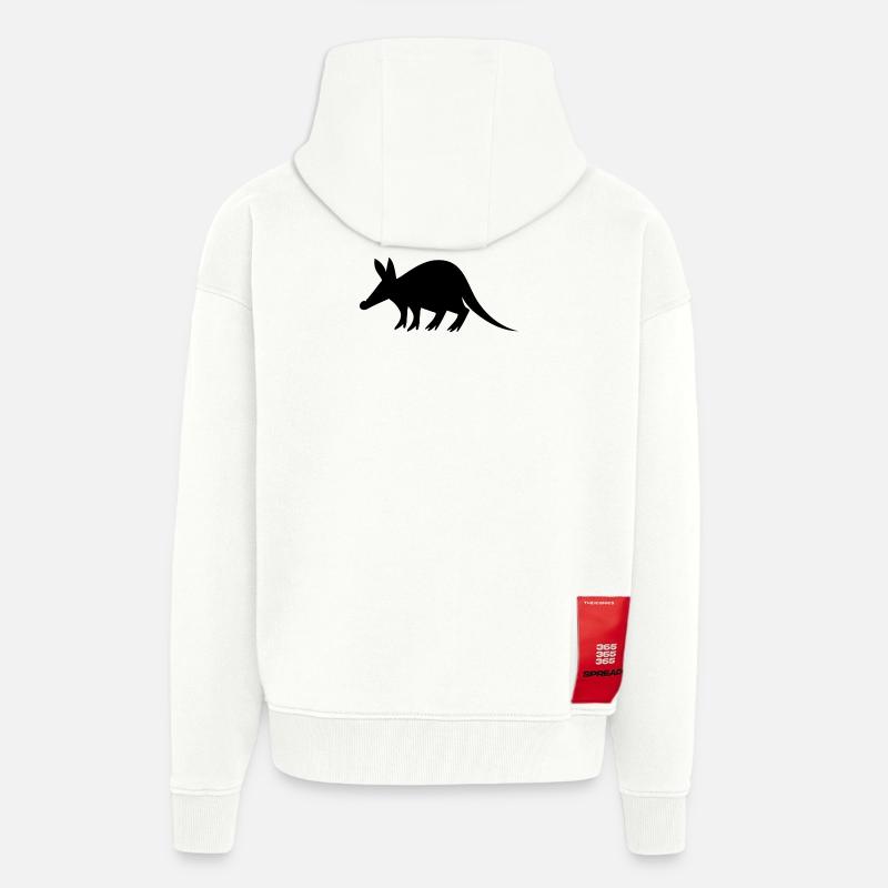 aardvark erdferkel2 - Zip Hoodie - made by SPREAD - OFF WHITE