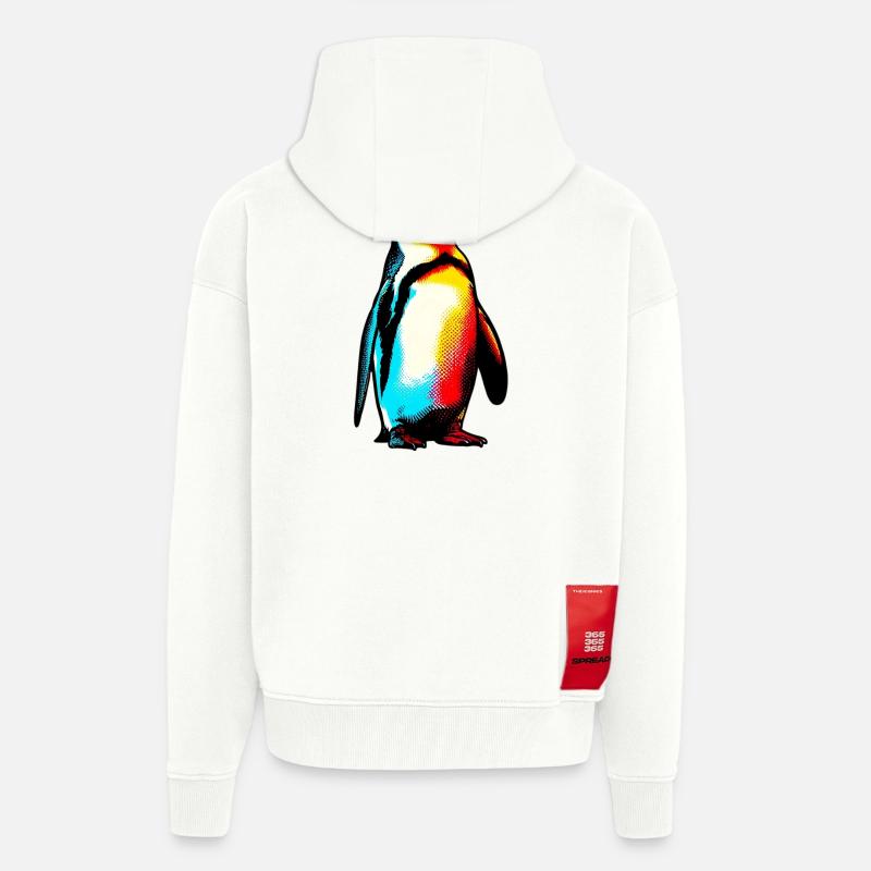 Pingouin - Veste à capuche bio épaisse oversize fabriqué en UE - OFF WHITE