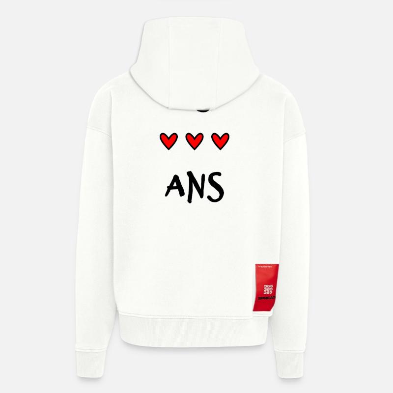 18. 18 ANS. 18e ANNIVERSAIRE. ANNIVERSAIRE 18 ANS. - Veste à capuche bio épaisse oversize fabriqué en UE - OFF WHITE