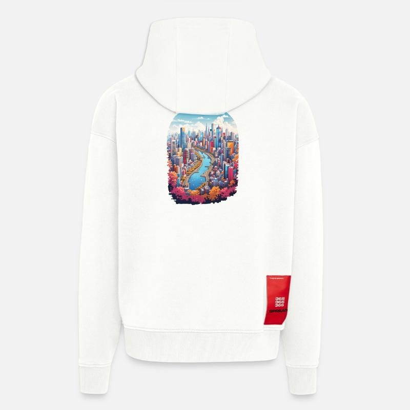 City Landscape - Zip Hoodie - made by SPREAD - OFF WHITE