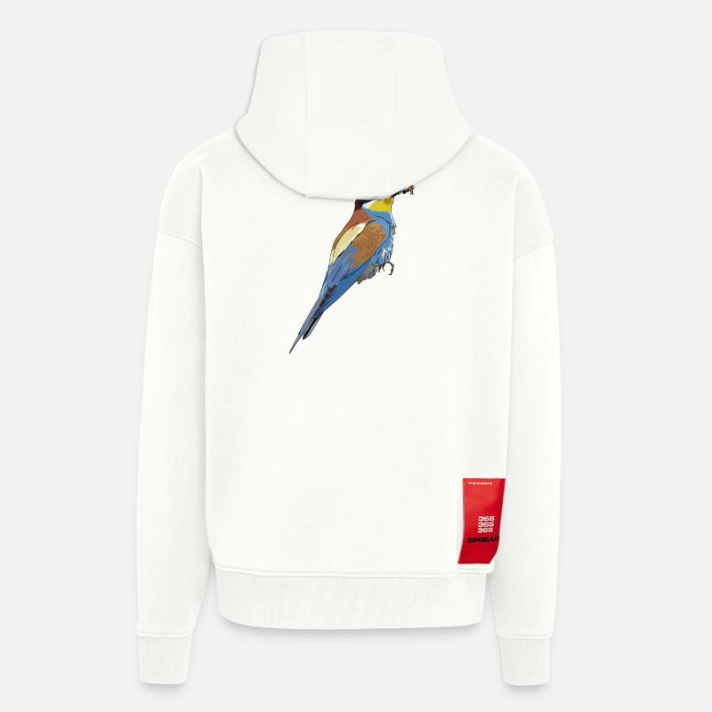 bir D691 - Veste à capuche bio épaisse oversize fabriqué en UE - OFF WHITE