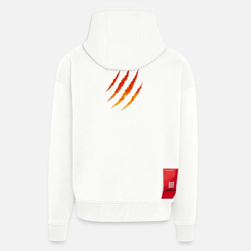 Fire scratches - Zip Hoodie - made by SPREAD - OFF WHITE