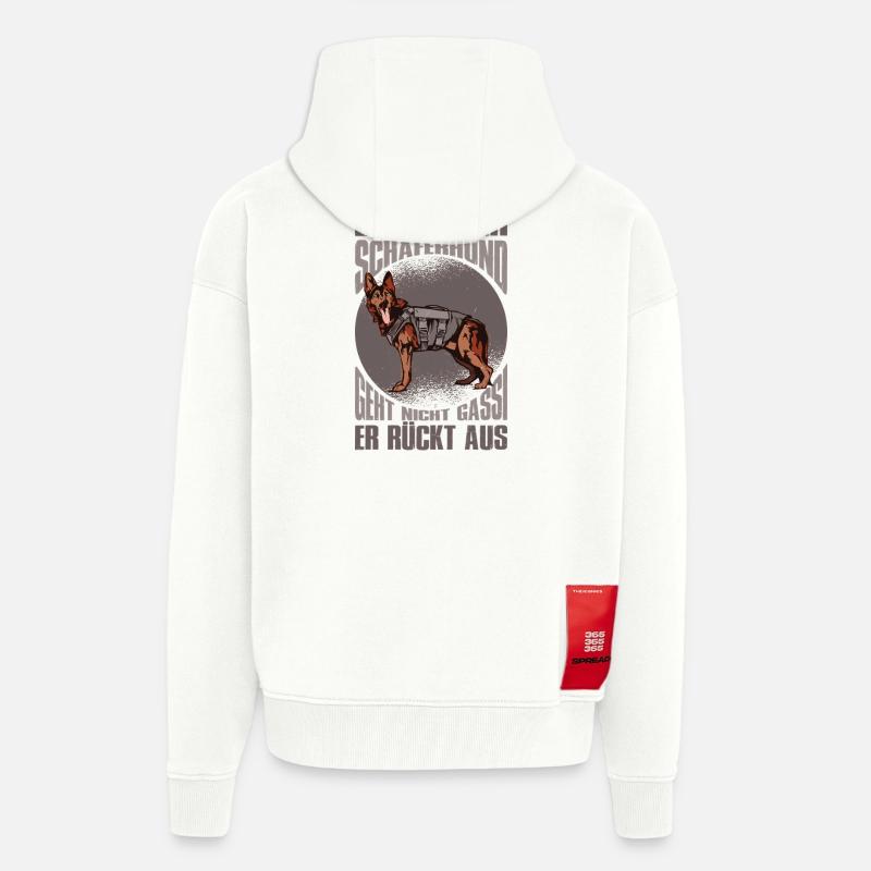 Schäferhund Geschenke Hund Herrchen Gassi - Zip Hoodie - made by SPREAD - OFF WHITE