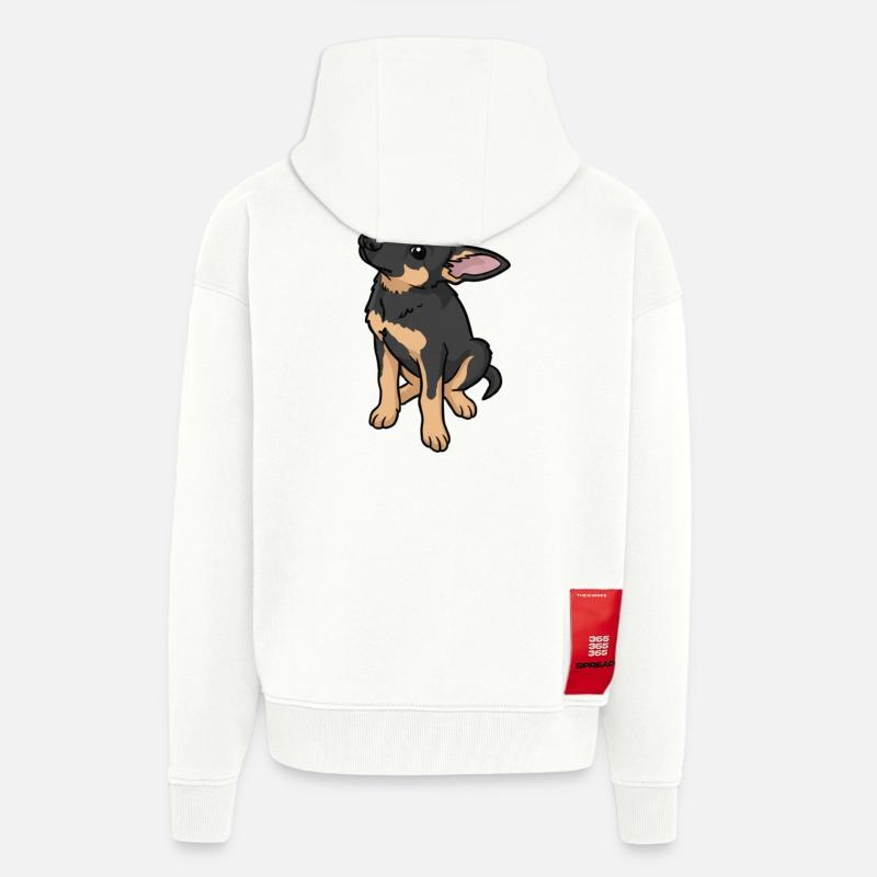 Cartoon Sheepdog Affection - Zip Hoodie - made by SPREAD - OFF WHITE