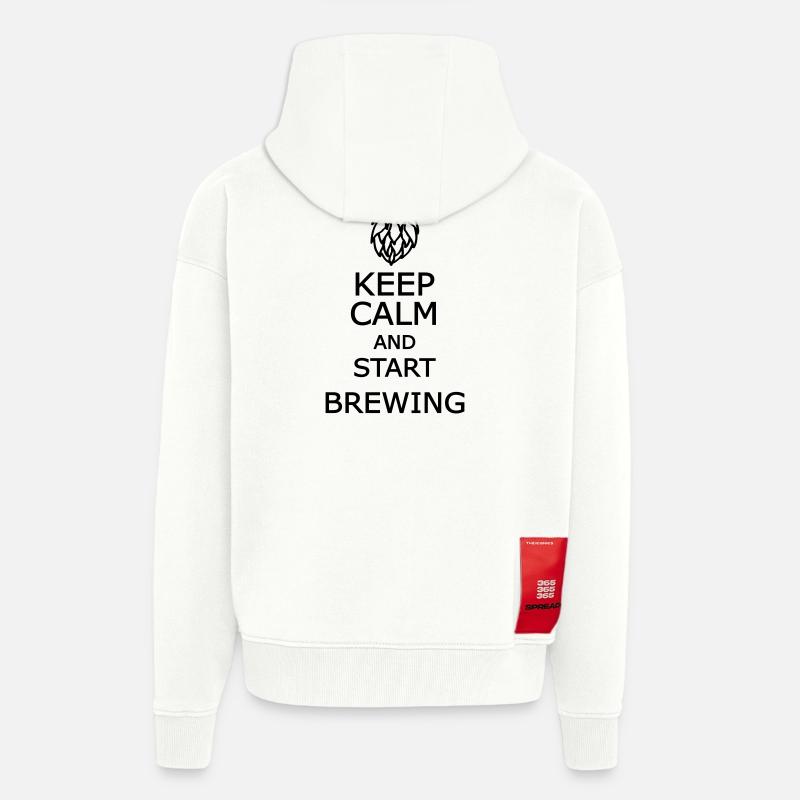 Reste calme et commence à infuser - Veste à capuche bio épaisse oversize fabriqué en UE - OFF WHITE
