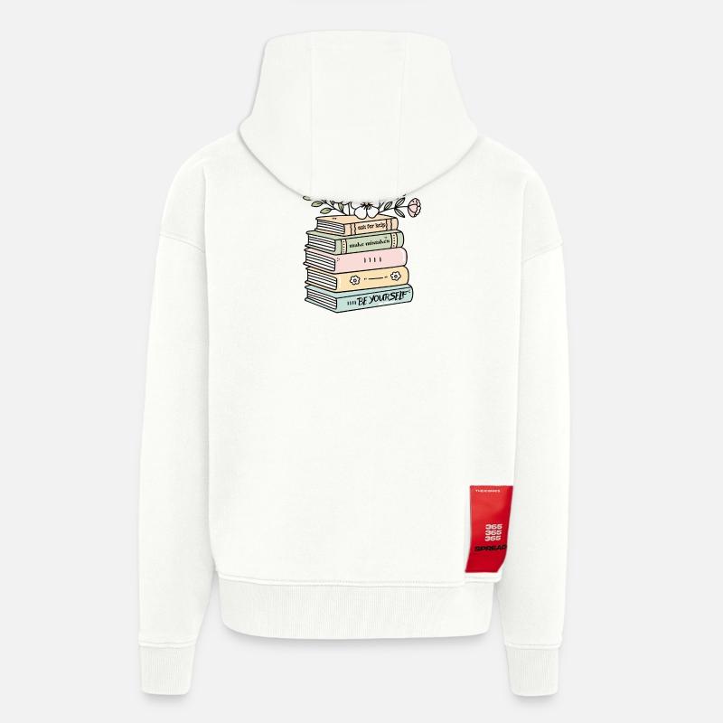 Be Yourself Book Stack Motivation - Zip Hoodie - made by SPREAD - OFF WHITE