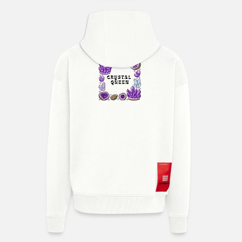 Amnetyst Crystal Geode Circle - Zip Hoodie - made by SPREAD - OFF WHITE