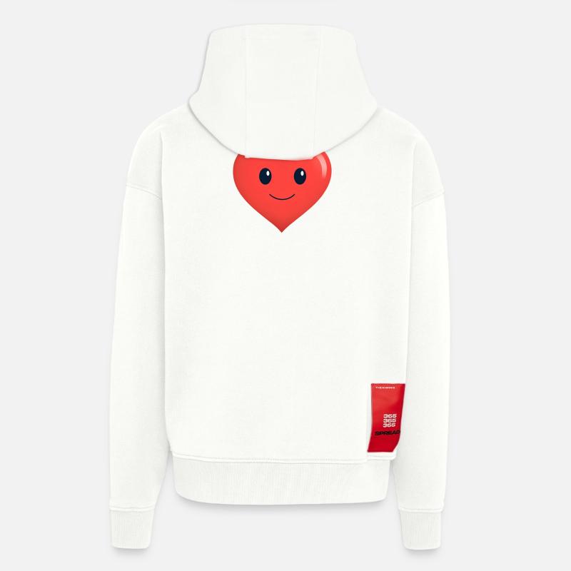 Herz lächelt Form Rot - Zip Hoodie - made by SPREAD - OFF WHITE