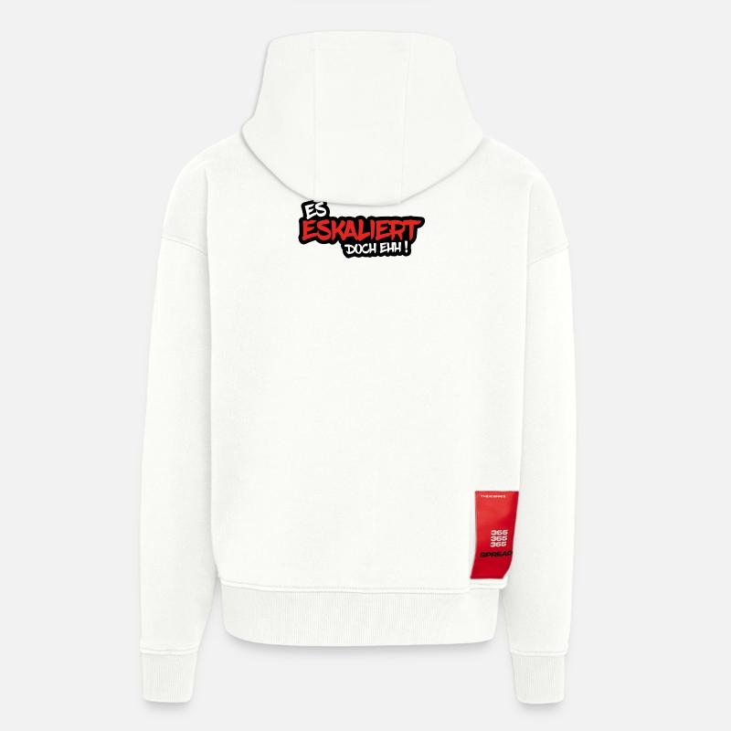 Il dégénère ehh MAIS! - Veste à capuche bio épaisse oversize fabriqué en UE - OFF WHITE