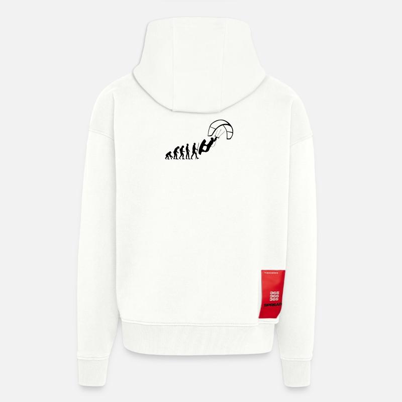 Evolution Kite - Zip Hoodie - made by SPREAD - OFF WHITE