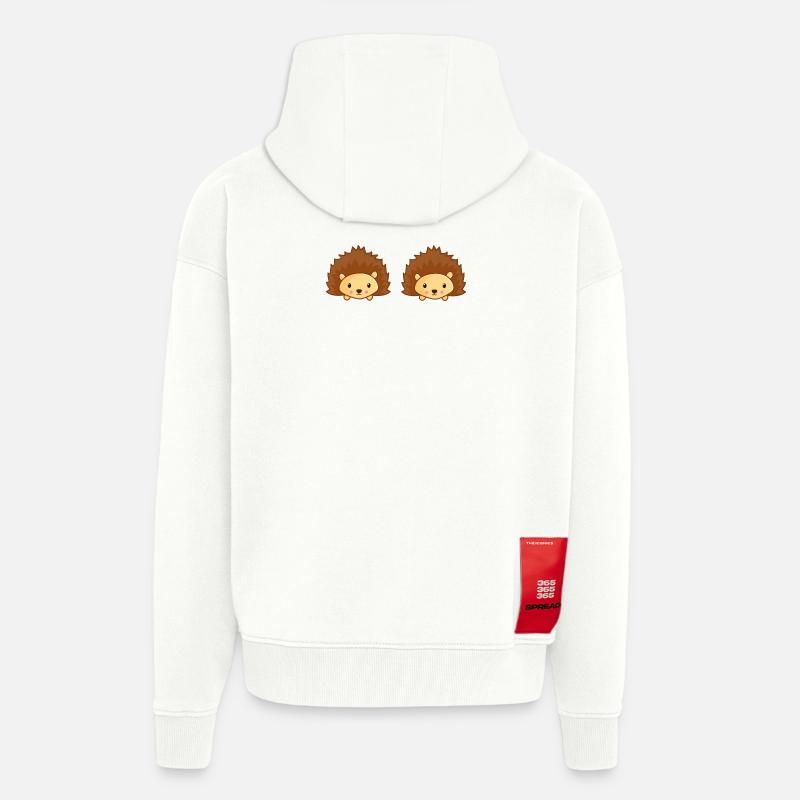 hérisson - Veste à capuche bio épaisse oversize fabriqué en UE - OFF WHITE