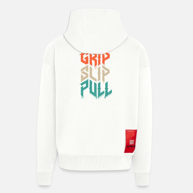 Grip, Slip, Pull, Klettergrunge, Grunge, - Zip Hoodie - made by SPREAD - OFF WHITE