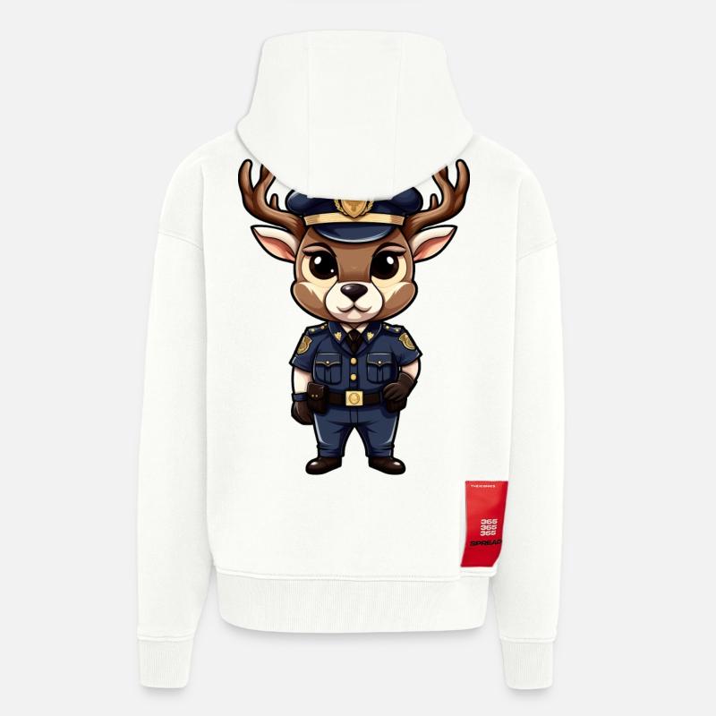 Polizei Hirsch - Zip Hoodie - made by SPREAD - OFF WHITE
