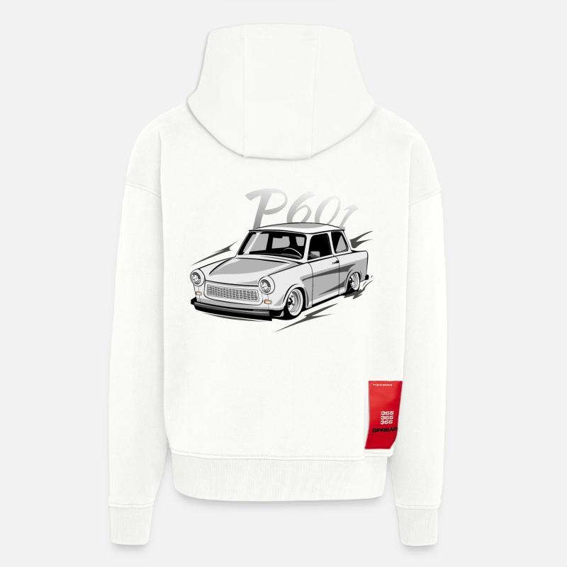  601 - Veste à capuche bio épaisse oversize fabriqué en UE - OFF WHITE