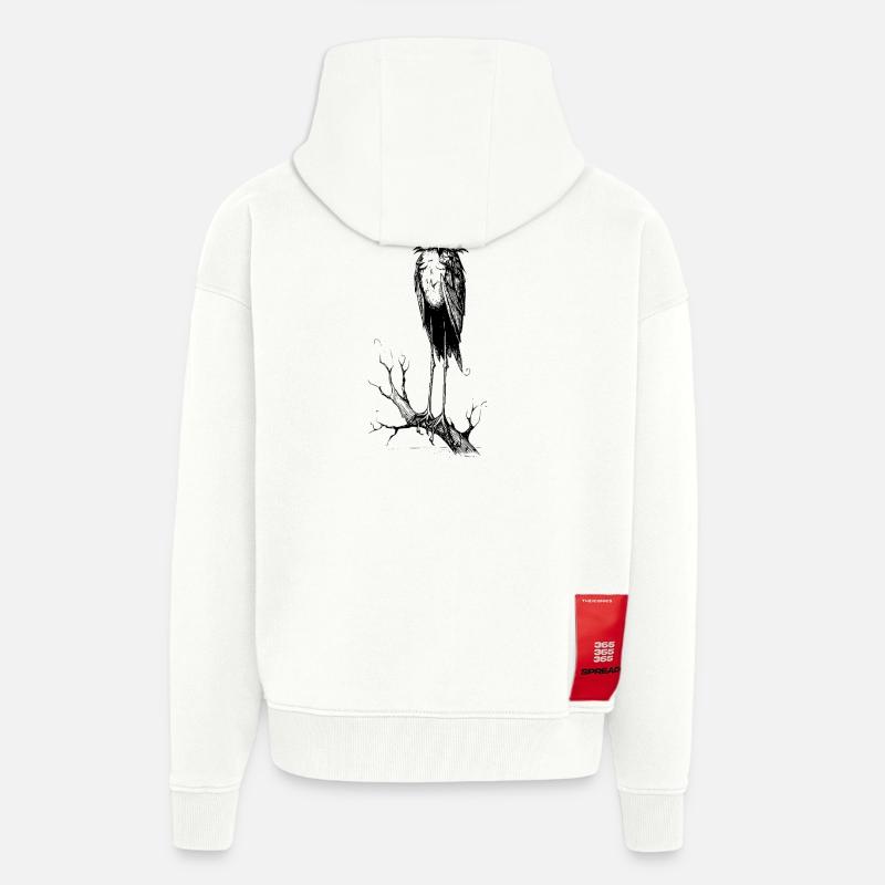 Gothic-Eule - Zip Hoodie - made by SPREAD - OFF WHITE