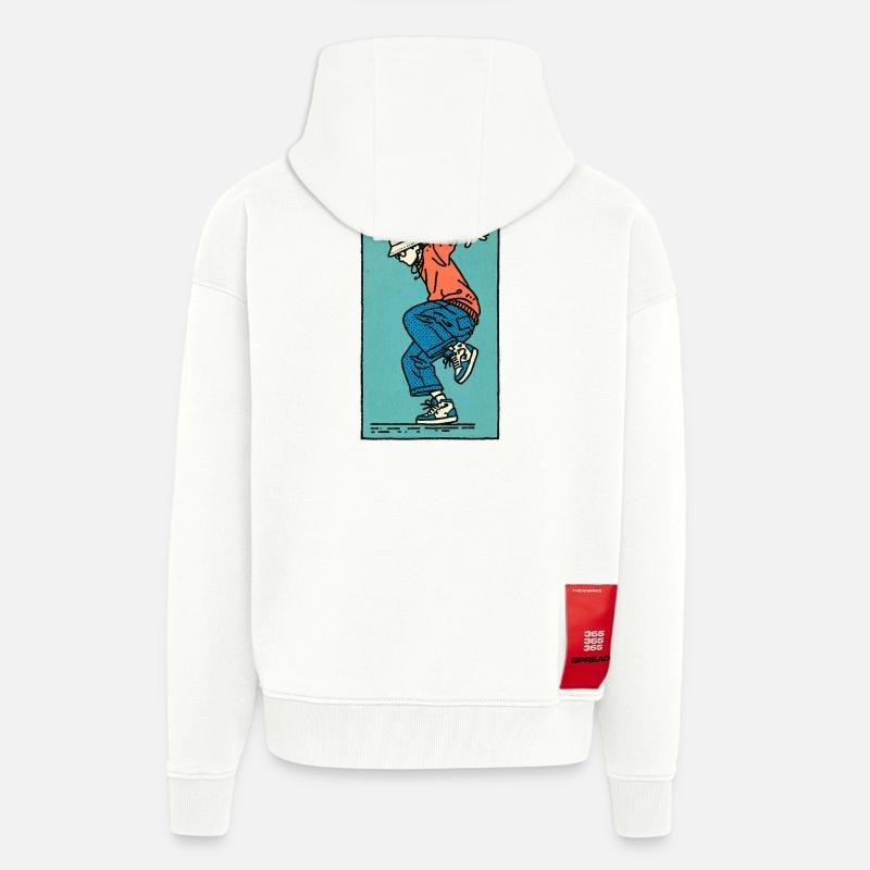 Danseur masculin #3 - Veste à capuche bio épaisse oversize fabriqué en UE - OFF WHITE