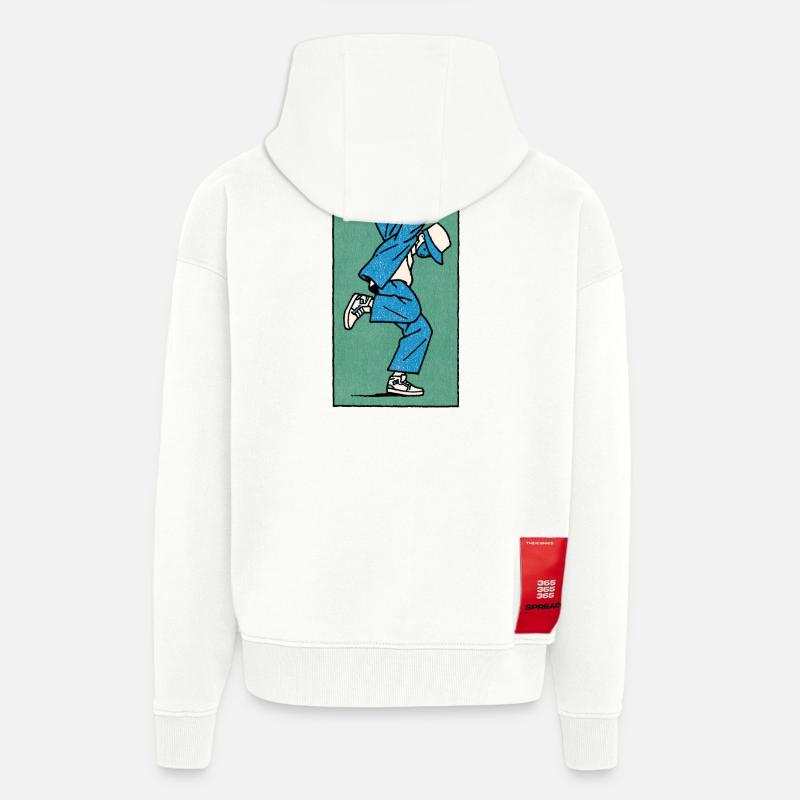 Danseur masculin #5 - Veste à capuche bio épaisse oversize fabriqué en UE - OFF WHITE