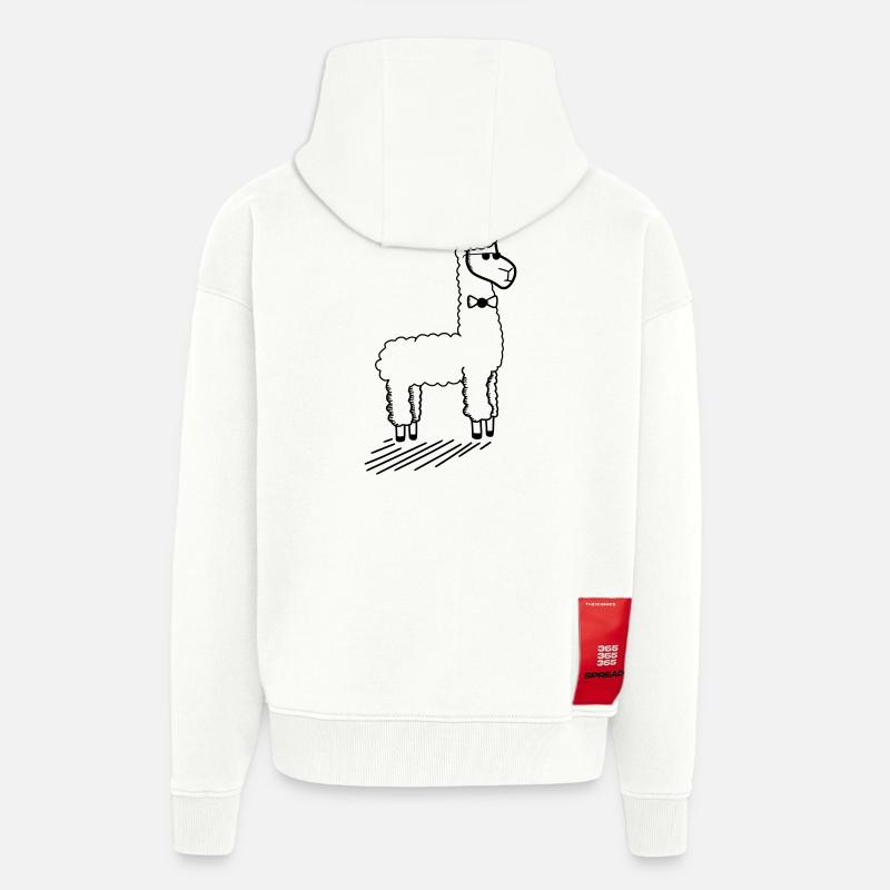lama - Veste à capuche bio épaisse oversize fabriqué en UE - OFF WHITE
