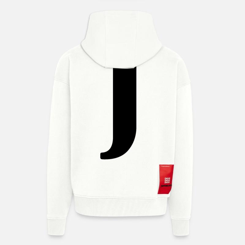 J - Veste à capuche bio épaisse oversize fabriqué en UE - OFF WHITE
