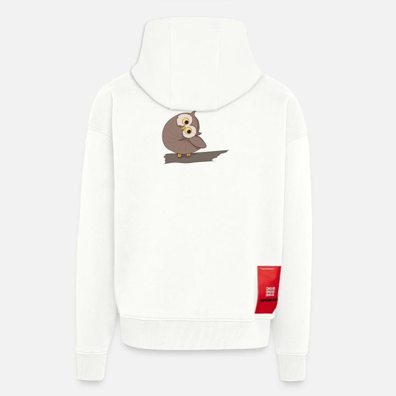 Uhu Eule Comic - Zip Hoodie - made by SPREAD - OFF WHITE