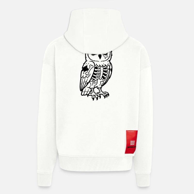 Chouette Zombie - Veste à capuche bio épaisse oversize fabriqué en UE - OFF WHITE