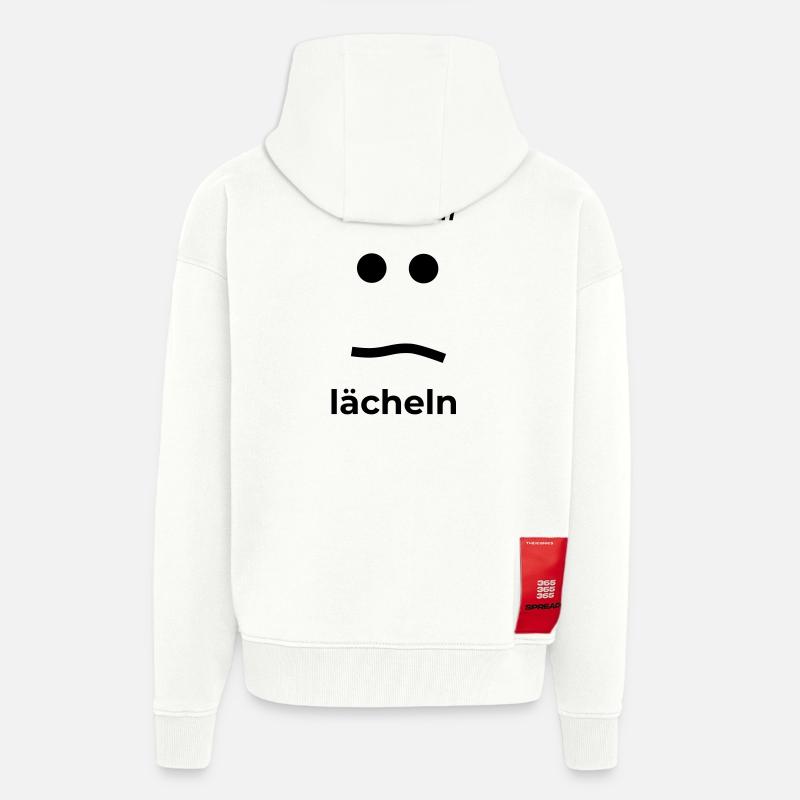 Il suffit de sourire - Veste à capuche bio épaisse oversize fabriqué en UE - OFF WHITE