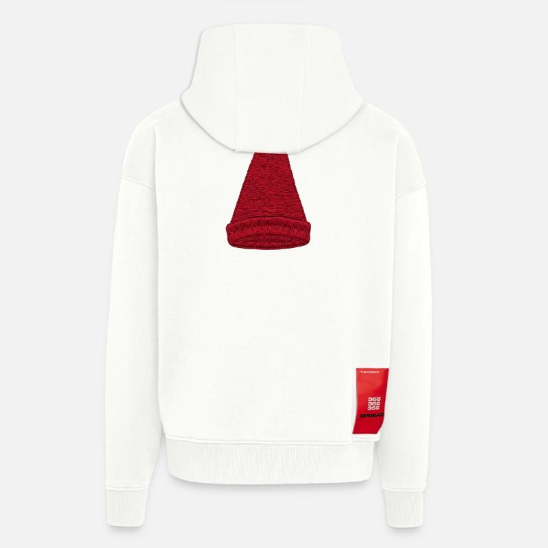 Gnome hat in embroidered look (printed) - Zip Hoodie - made by SPREAD - OFF WHITE
