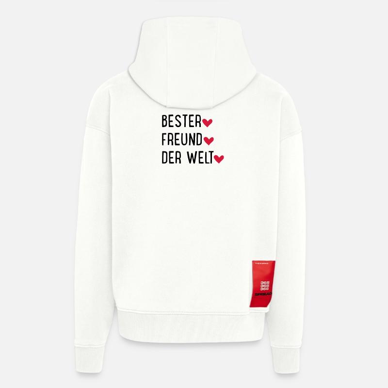 Meilleur ami du monde - Veste à capuche bio épaisse oversize fabriqué en UE - OFF WHITE