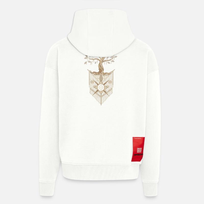 Makramee-Baum des Lebens im kunstvollen Design - Zip Hoodie - made by SPREAD - OFF WHITE