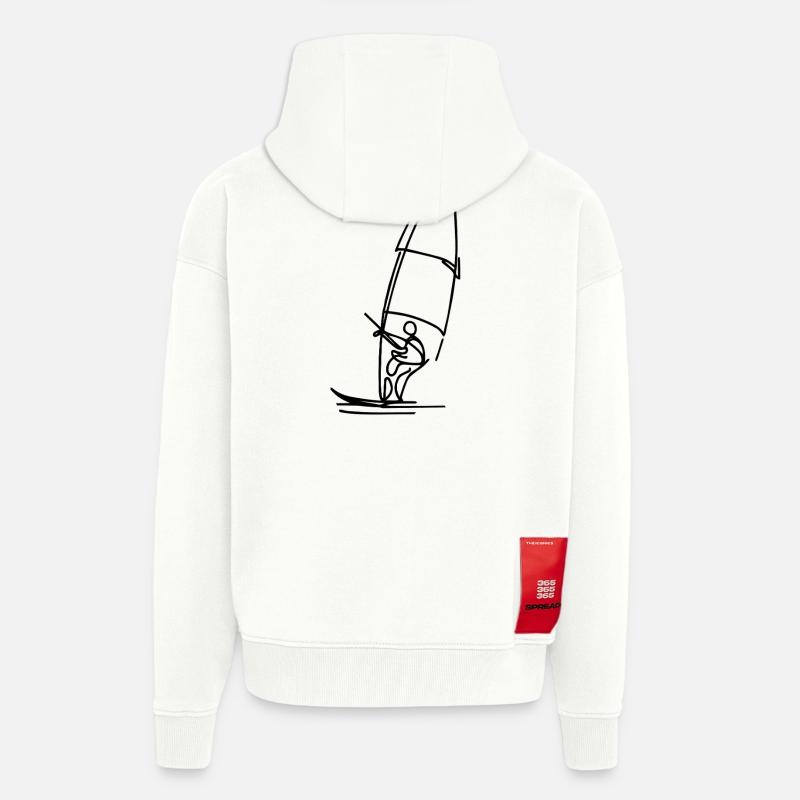 Windsurfer Drawing - Zip Hoodie - made by SPREAD - OFF WHITE