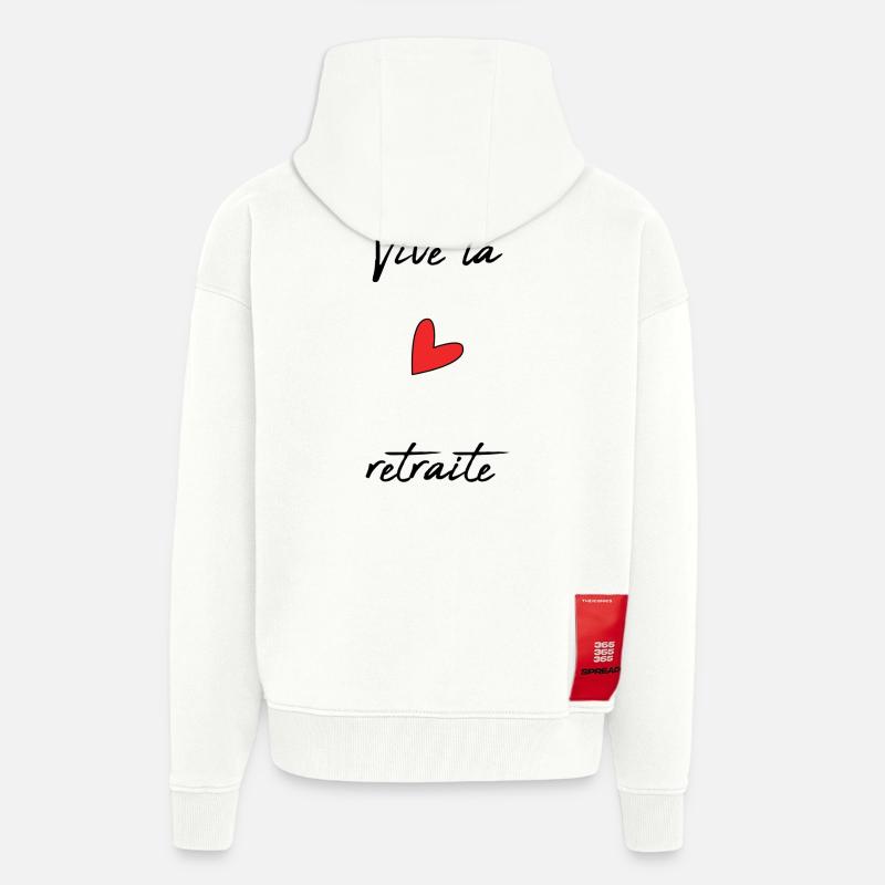 RETRAITE. RETRAITE. RETRAITEE. RETRAITE - Veste à capuche bio épaisse oversize fabriqué en UE - OFF WHITE