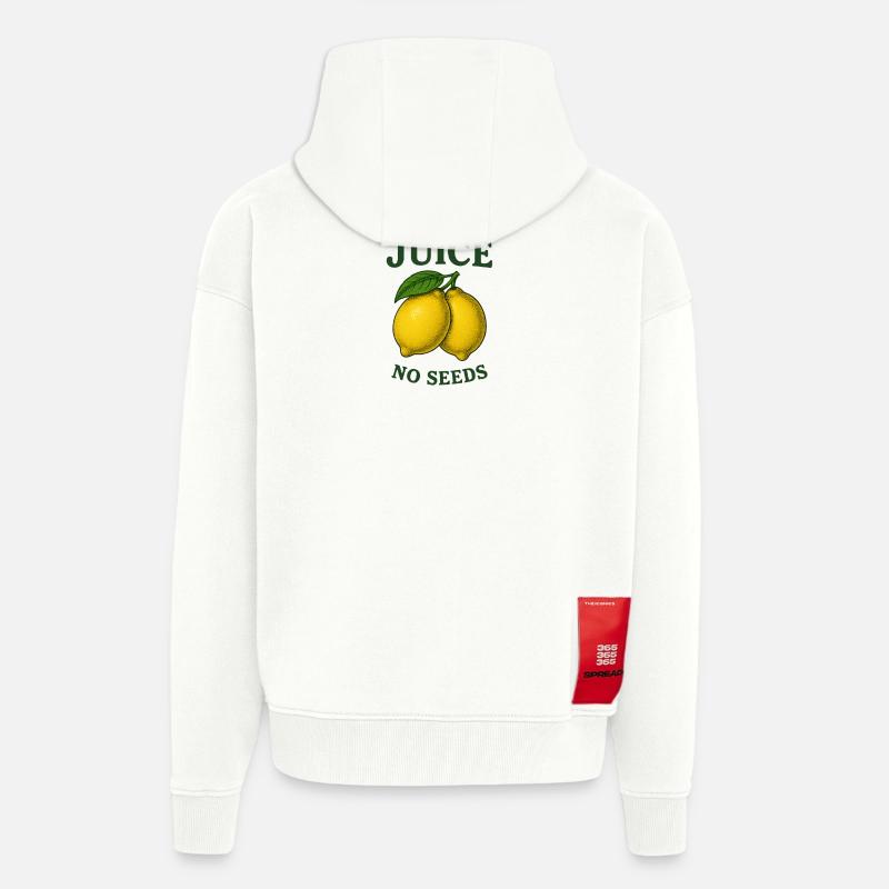 100 % Jus SANS GRAINES - Veste à capuche bio épaisse oversize fabriqué en UE - OFF WHITE