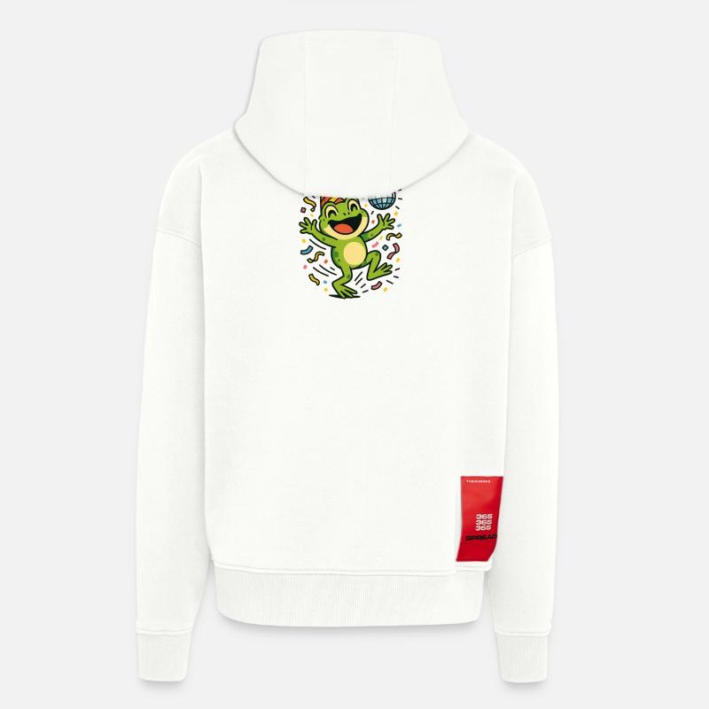 Party Frog - Zip Hoodie - made by SPREAD - OFF WHITE