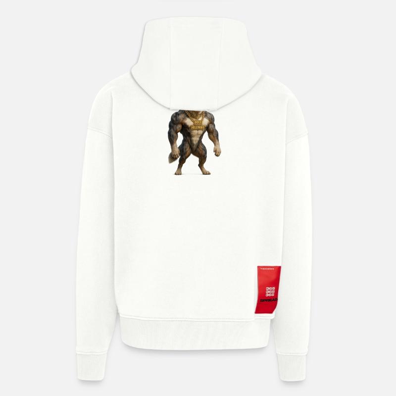 Boli - Le chien de l’enfer - Veste à capuche bio épaisse oversize fabriqué en UE - OFF WHITE