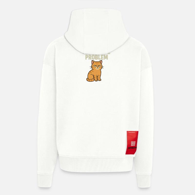 Catitude probleem Grumpy Kat Meme - Veste à capuche bio épaisse oversize fabriqué en UE - OFF WHITE