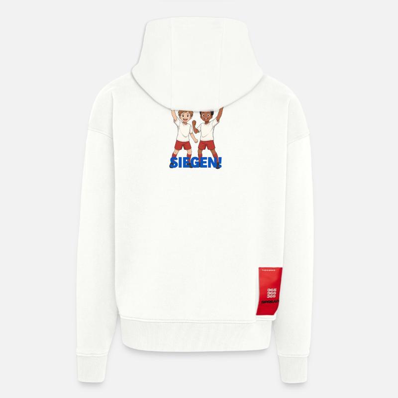 Gemeinschaftsgeist Kinder Design - Veste à capuche bio épaisse oversize fabriqué en UE - OFF WHITE