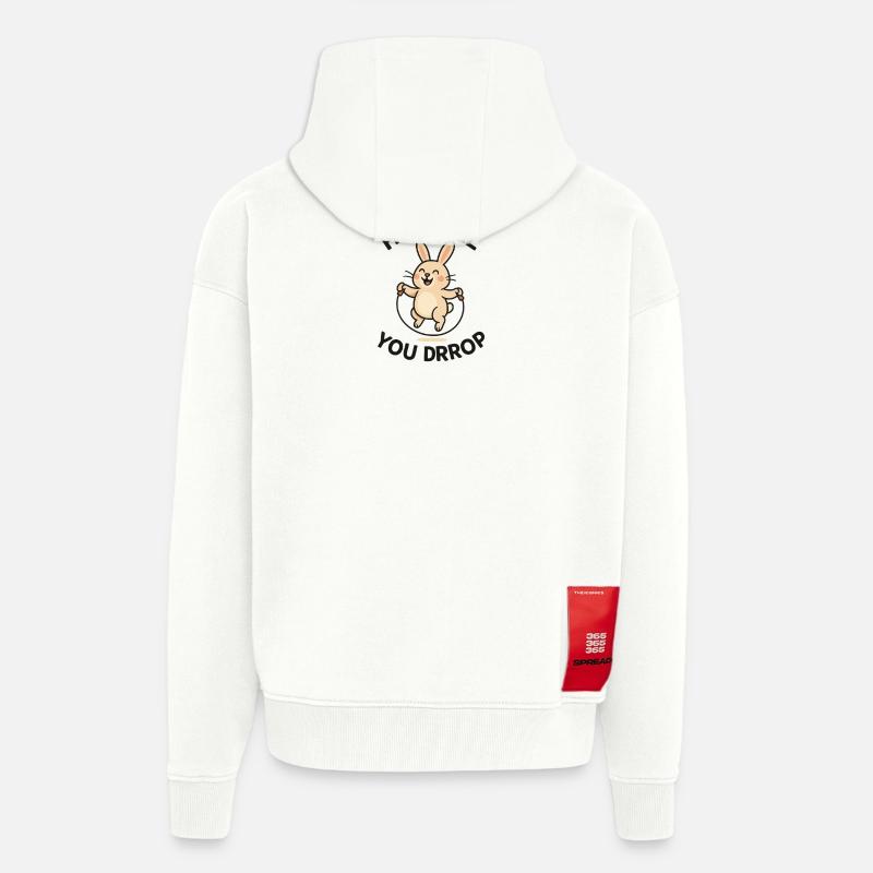 Conception de saut de lapin joyeux - Veste à capuche bio épaisse oversize fabriqué en UE - OFF WHITE
