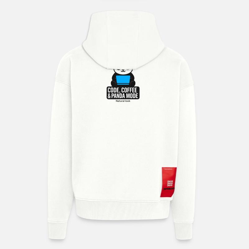 Code, Coffee &amp; Panda Style - Zip Hoodie - made by SPREAD - OFF WHITE