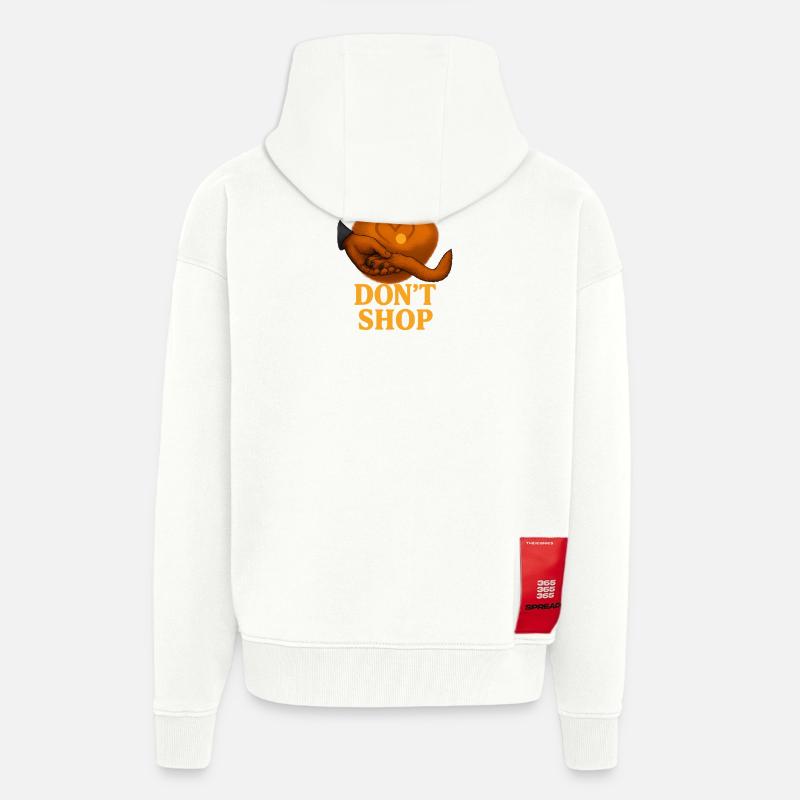 Conception empathique de l’adoption de chat - Veste à capuche bio épaisse oversize fabriqué en UE - OFF WHITE