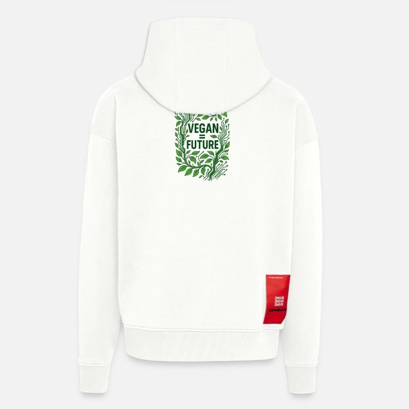 Vegan Future Grüne Tech Vision - Zip Hoodie - made by SPREAD - OFF WHITE