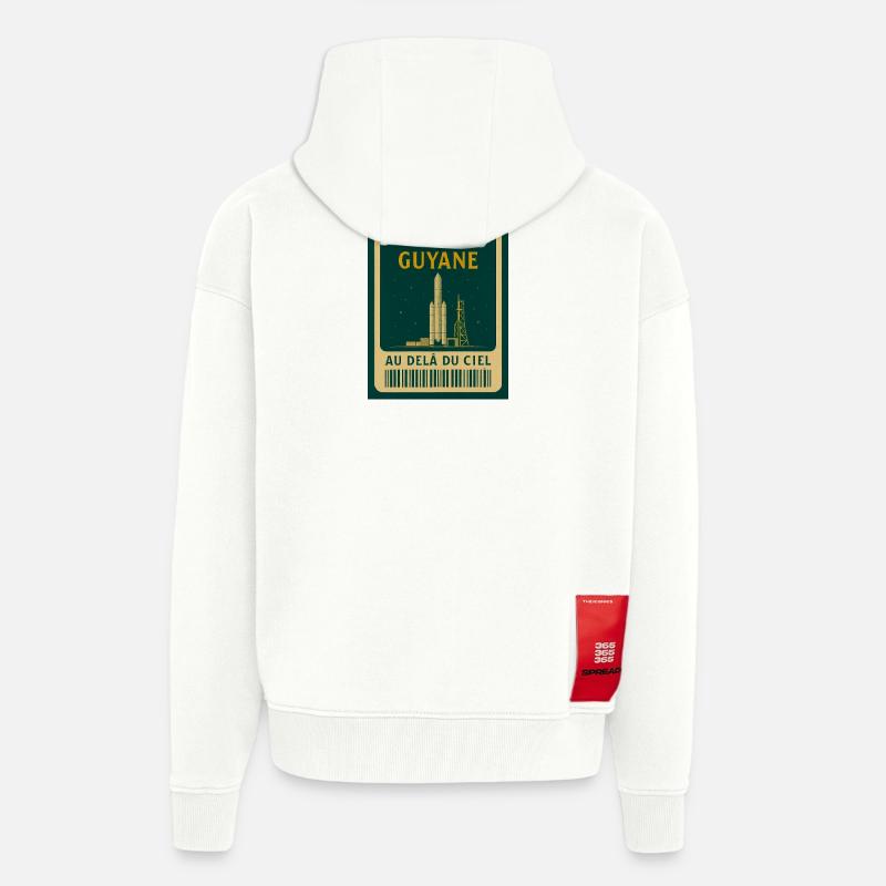 Centre Spatial Kourou Guyane - Veste à capuche bio épaisse oversize fabriqué en UE - OFF WHITE