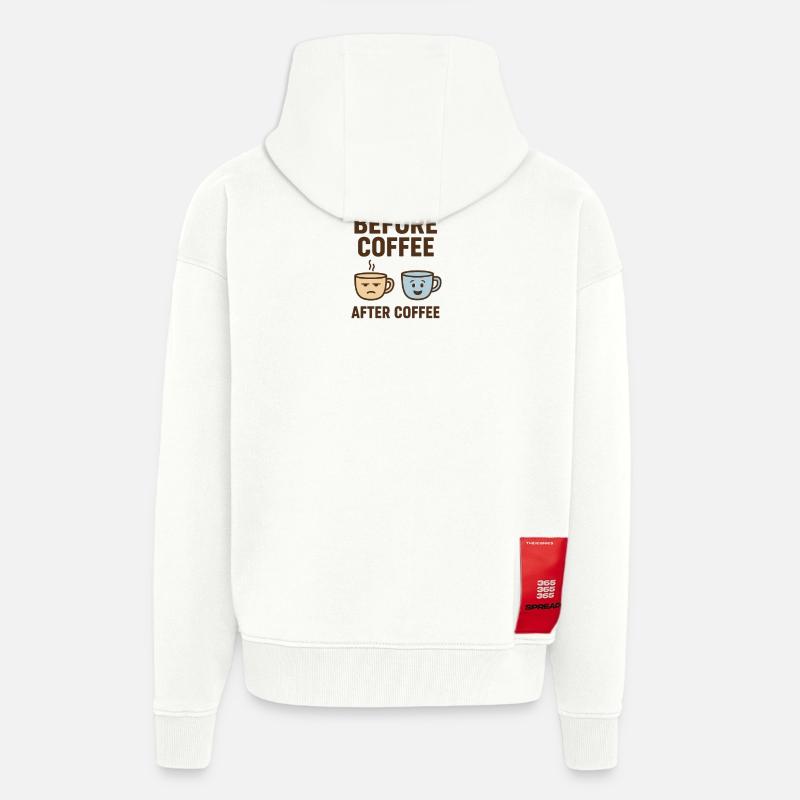 avant le café après le café - Veste à capuche bio épaisse oversize fabriqué en UE - OFF WHITE