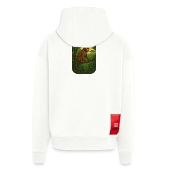 Jungle monkey in vintage style - Zip Hoodie - made by SPREAD - OFF WHITE - Back