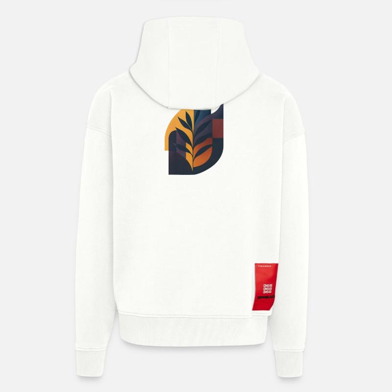 Future Fusion – L’élégance rencontre la risographie - Veste à capuche bio épaisse oversize fabriqué en UE - OFF WHITE