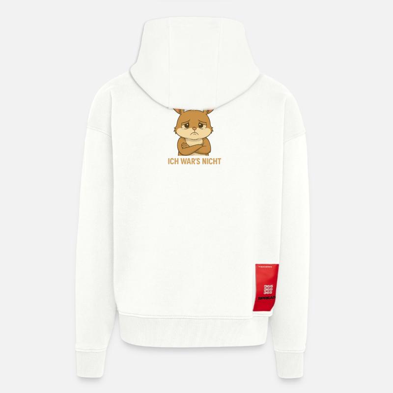 Ce n’était pas moi lapin - Veste à capuche bio épaisse oversize fabriqué en UE - OFF WHITE