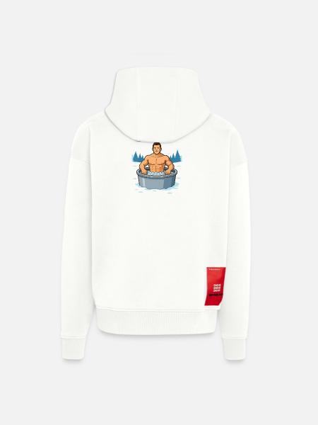 Eisbader Muskelmann im Eisbad - Zip Hoodie - made by SPREAD - OFF WHITE