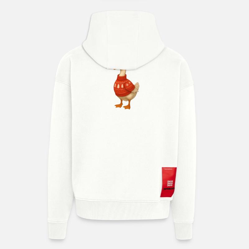 Gans im Strickpullover - Zip Hoodie - made by SPREAD - OFF WHITE